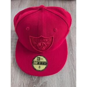 New Era Las Vegas Raiders NFL Red 59Fifty Patch Fitted Cap Size 8
